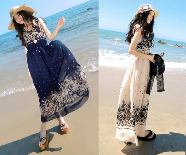 Váy maxi vải voan đẹp cho cô nàng điệu đà dạo biển đón nắng hè 2017 - 16
