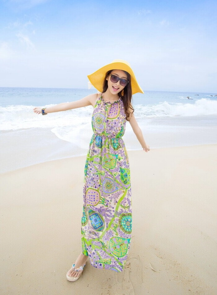 Váy maxi vải voan đẹp cho cô nàng điệu đà dạo biển đón nắng hè 2017 - 19