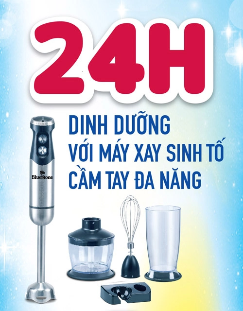 24h dinh dưỡng với máy xay sinh tố cầm tay đa năng - 1