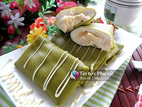 Bánh crepe trà xanh sầu riêng chuẩn vị - 13