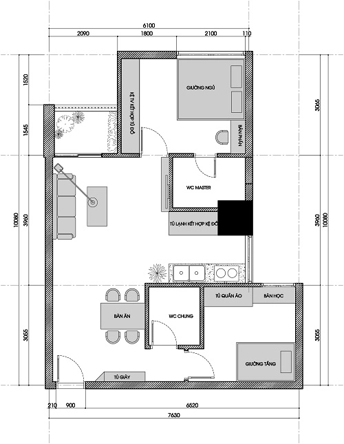 Gia đình 4 người sống thoải mái trong căn nhà rộng 58m2 - 2