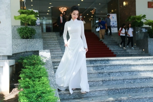 Hoa hậu mỹ linh thôi miên mọi ánh nhìn với tà áo dài trắng - 6