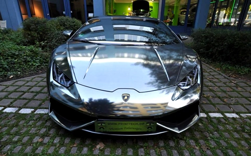  lamborghini huracan bọc crôm sáng bóng - 3