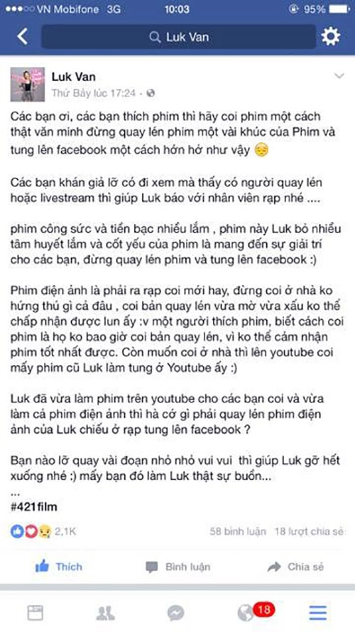 Midu bức xúc vì phim bị khán giả quay lén đưa lên facebook - 2