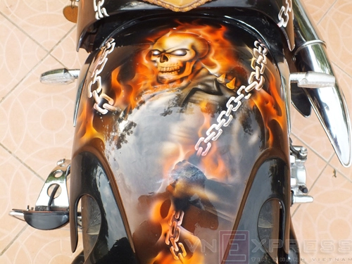  suzuki intruder độ chopper phong cách ghost rider - 6