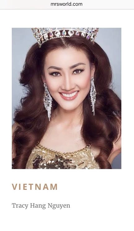 Tracy hằng nguyễn đại diện việt nam dự thi mrs world 2016 - 1