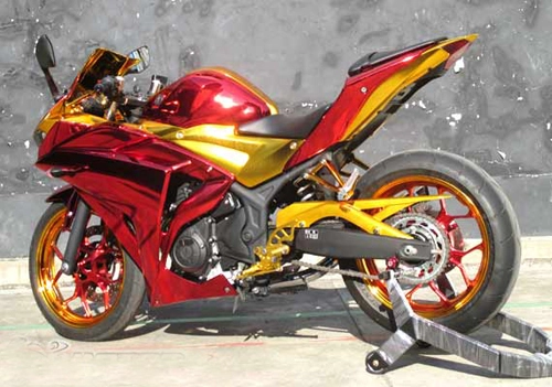  yamaha r25 bọc crôm phong cách iron man - 3