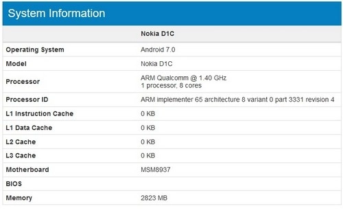  lộ diện điện thoại nokia d1c chạy android 70 - 2