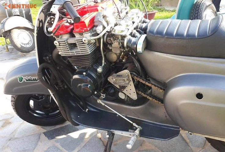 Piaggio vespa 50 s độ điên rồ với động cơ 750 phân khối của biker đồng nai - 2