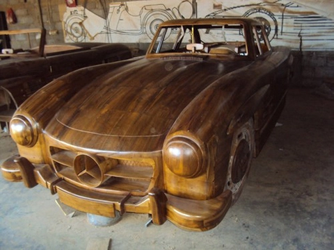  mercedes 300sl 1955 làm từ gỗ tếch - 2