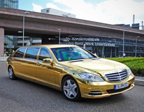  mercedes limousine s600 pullman guard mạ vàng - 1