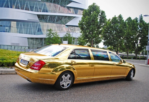  mercedes limousine s600 pullman guard mạ vàng - 2