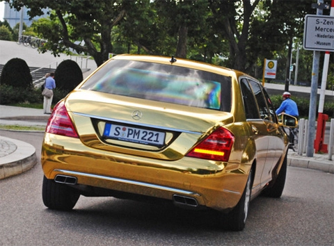  mercedes limousine s600 pullman guard mạ vàng - 3