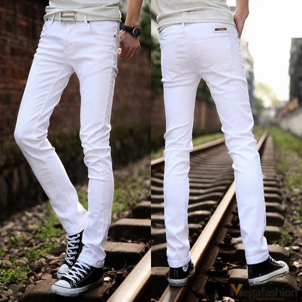 Mặc quần jean nam trắng sao cho sành điệu - 1
