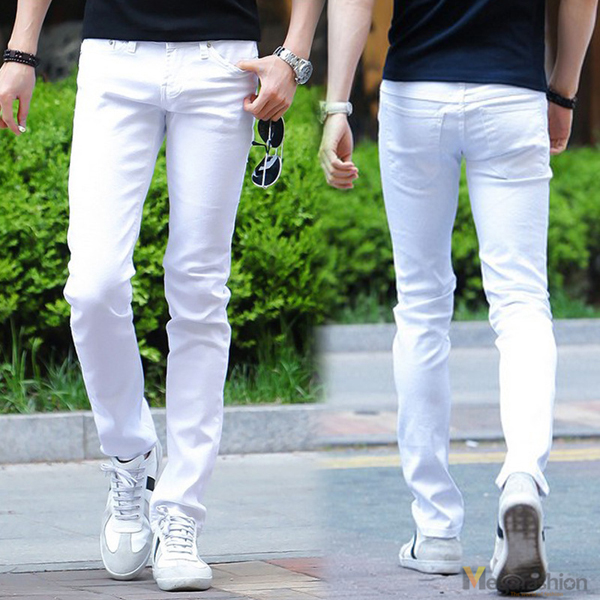 Mặc quần jean nam trắng sao cho sành điệu - 2