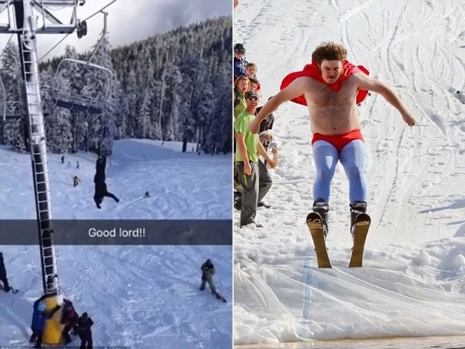 Những hình ảnh hài hước về du khách đi trượt tuyết - 1