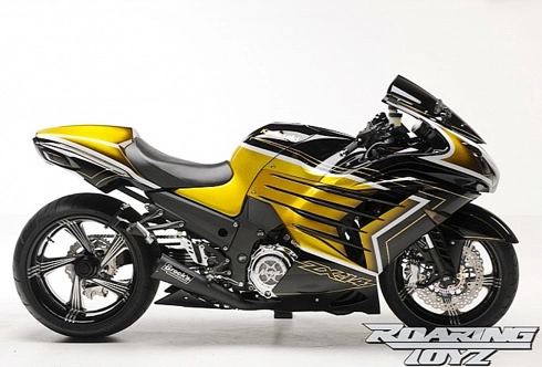  siêu môtô kawasaki zx-14r mạ vàng 24k - 1