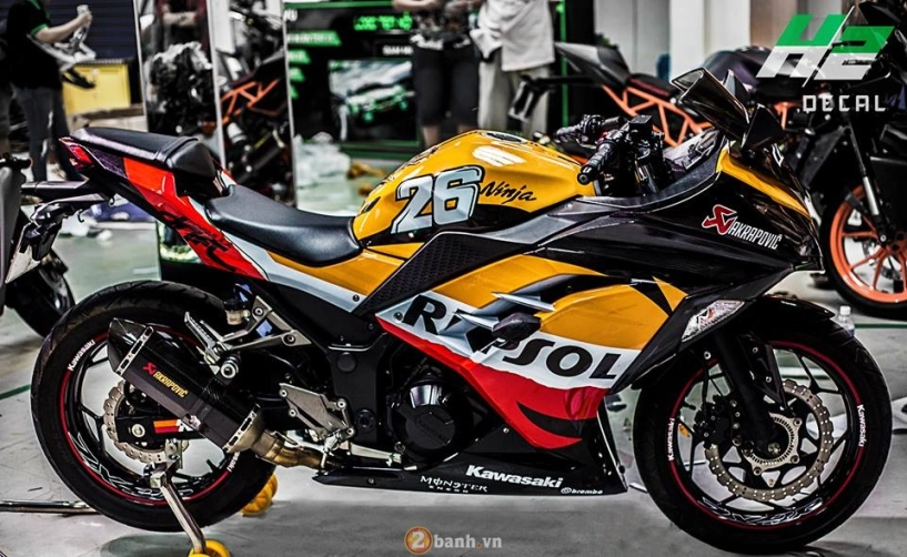 Sport bike thành phố ninja 300 thoát xác phong cách repsol pedrosa - 1