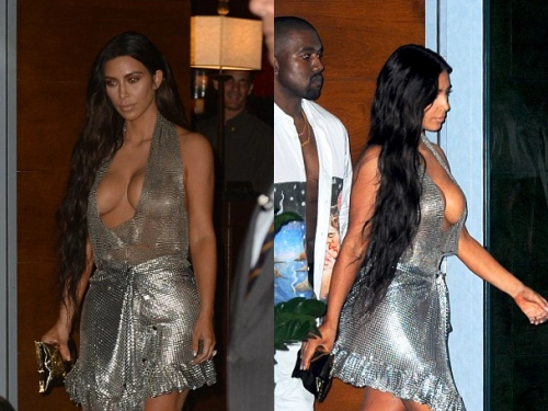  kim kardashian khoe vòng một với váy khoét ngực - 3