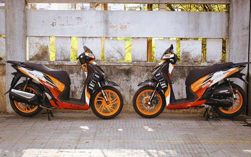  cặp đôi honda sh150 lên dàn áo repsol ở sài gòn - 1