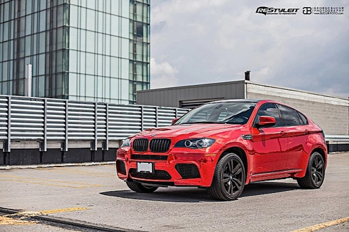  bmw x6 m độ crôm đỏ chói - 1