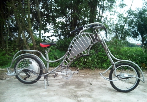 xe đạp tự chế độc nhất của thợ cơ khí nam định - 1
