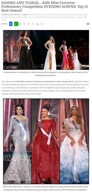 Váy dạ hội đẹp xuất sắc tin vui lại đến với lệ hằng tại miss universe 2016 - 1