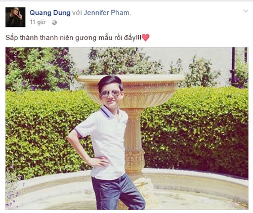 Quang dũng khoe ảnh con trai cùng jennifer phạm fan giật mình vì bé bảo nam nay quá lớn - 1