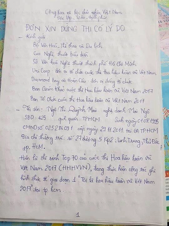 Tiết lộ lá đơn viết tay của mai ngô tố btc hoa hậu hoàn vũ gây ảnh hưởng tâm lý - 2