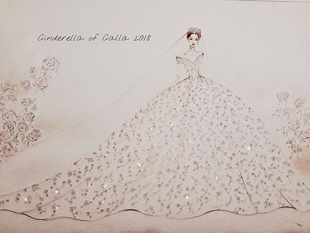 Cận cảnh chiếc váy cưới đẹp hơn tranh vẽ của nàng lọ lem calla - 1
