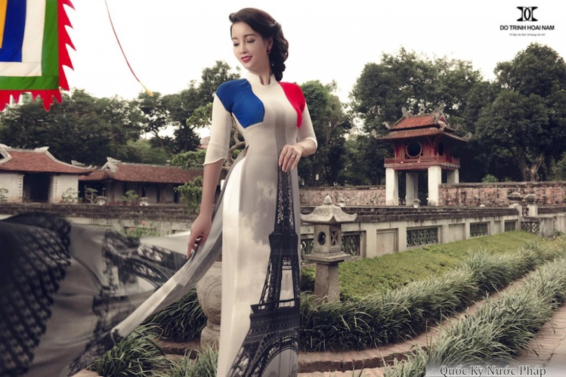 Ntk đỗ trịnh hoài nam làm nóng world cup bằng bst áo dài quốc kỳ 32 nước tham dự - 2