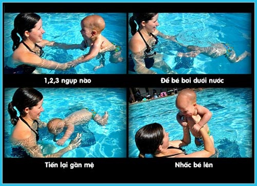 Chẳng khó dạy bé sơ sinh học bơi - 4