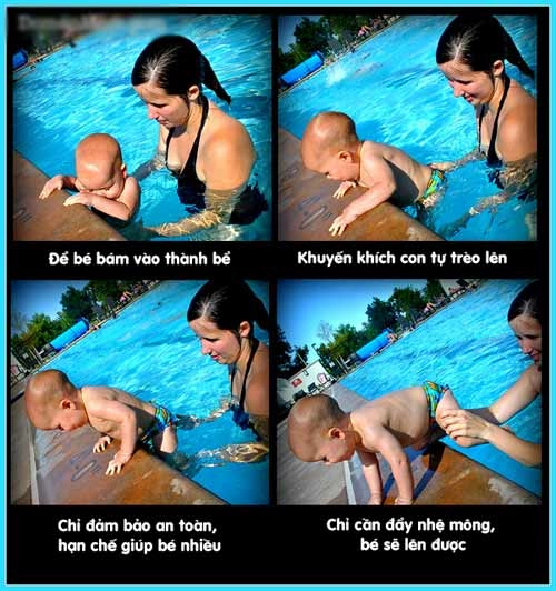 Chẳng khó dạy bé sơ sinh học bơi - 6