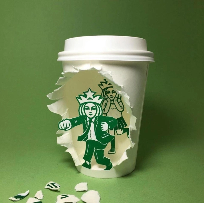 Nghệ sĩ hàn quốc thổi làn gió mới cho logo starbucks với phiên bản siêu ngộ nghĩnh - 7