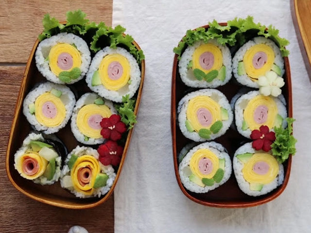 Cách làm kimbap hoa vừa ngon vừa đẹp - 17