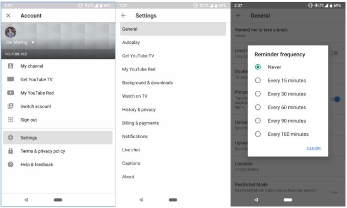 Làm thế nào để bật tính năng nhắc nhở nghỉ ngơi trên youtube - 1