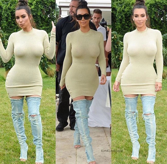 Boot denim bị chê tả tơi của kim kardashian lại hot bất ngờ tại các shop thời trang việt - 1