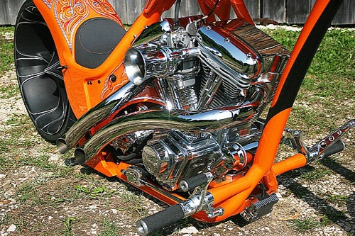  chopper gầm thấp màu cam hàng độc - 9