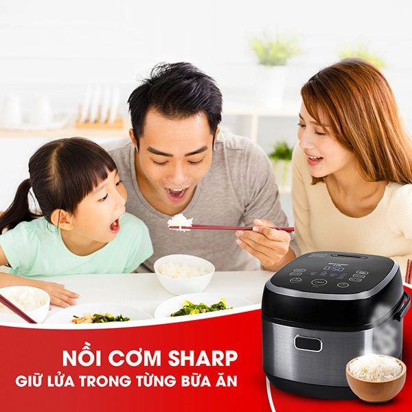 Nồi cơm điện cao tần mới của sharp - tiết kiệm thời gian cơm ngon tròn vị - 3