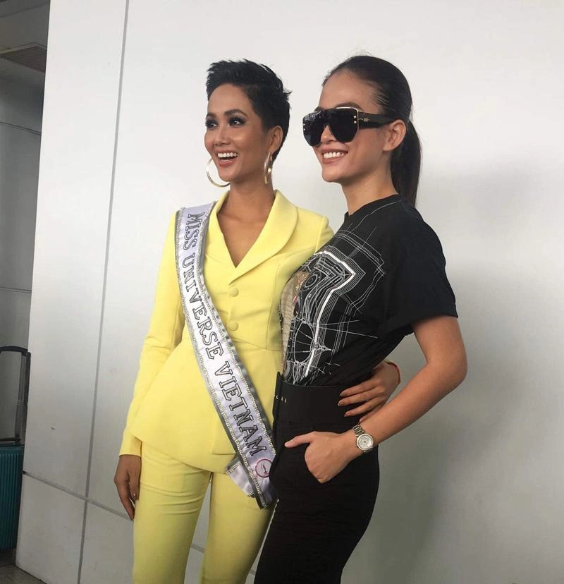 Tiễn h hen niê lên đường thi miss univere mâu thuỷ chỉ đánh son kẻ mày mà vẫn xinh đẹp - 2