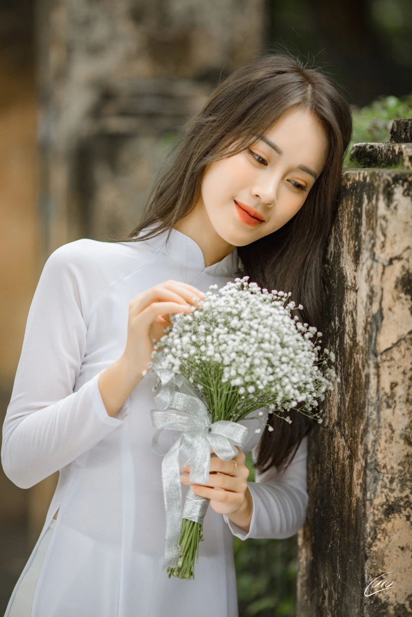 Á khôi sinh viên 2016 ngô mai phương xinh đẹp trong bộ ảnh áo dài trắng - 3