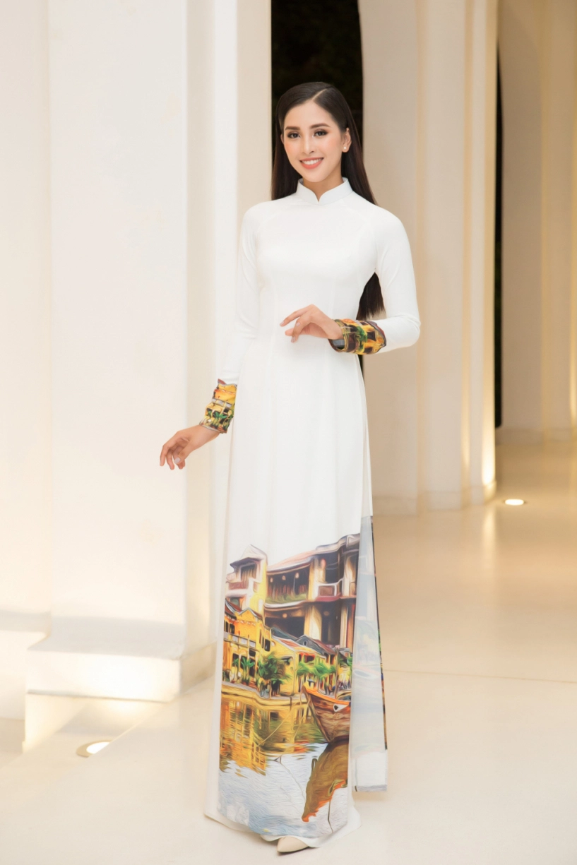Hoa hậu tiểu vy và đỗ mỹ linh đọ sắc trong tà áo dài duyên dáng khi lần đầu xuất hiện chung tại sự kiện - 4
