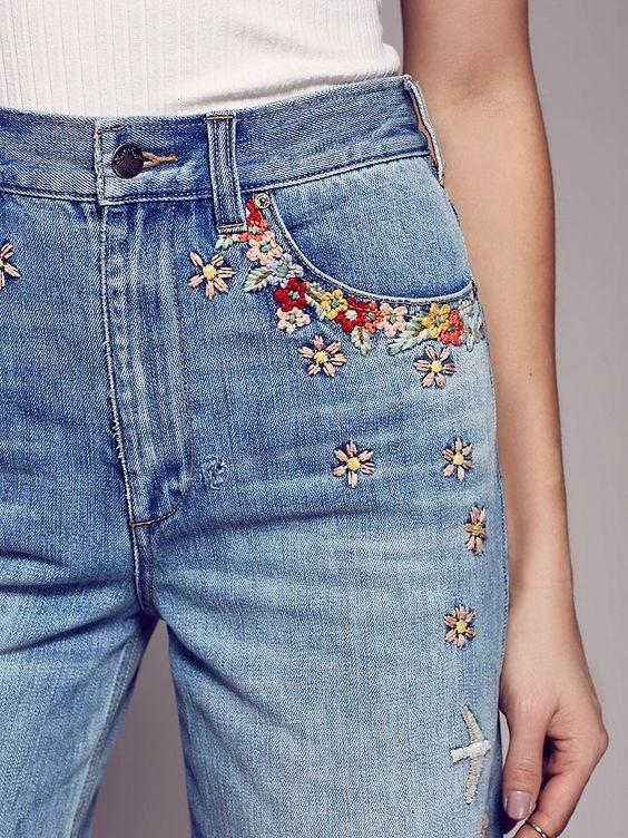 Diy tự tay biến hình cho chiếc quần jeans cũ bằng những mũi thêu đơn giản - 11