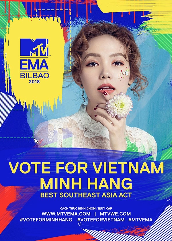 Minh hằng tranh giải nghệ sĩ đông nam á xuất sắc nhất tại mtv ema 2018 - 2