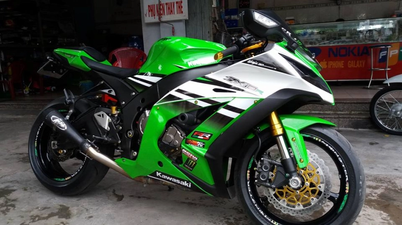 Kawasaki zx10-r trắng xanh long lanh - 11