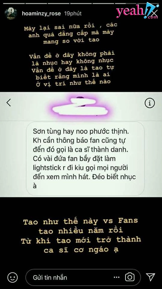 Hòa minzy đáp trả cực gắt khi bị antifan cạnh khóe fan thì được có vài người mà đòi làm lightstick - 3