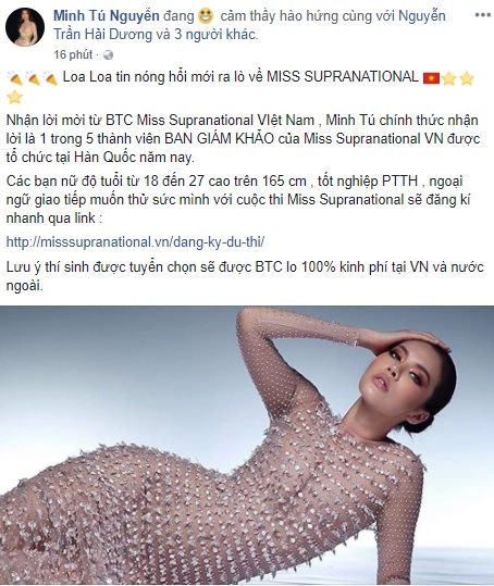 Minh tú xác nhận trở thành giám khảo của hoa hậu siêu quốc gia việt nam 2018 - 1