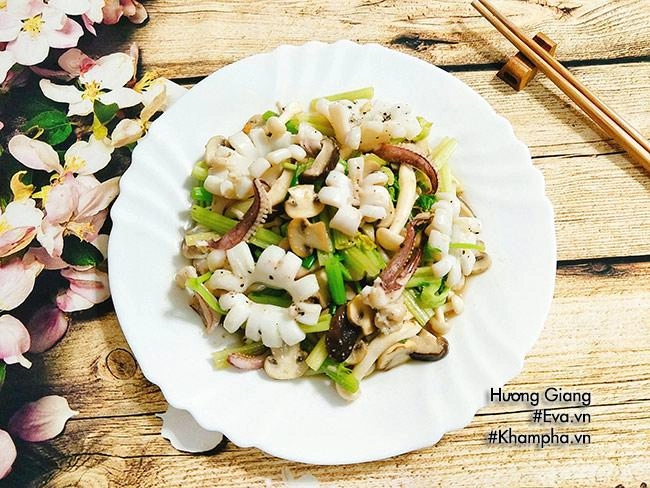 Mực xào nấm giòn ngon dễ ăn cho ngày lạnh - 9