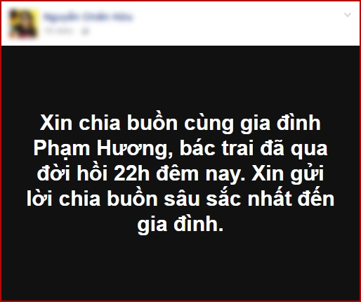 Ba của hoa hậu phạm hương qua đời do bệnh nặng - 1