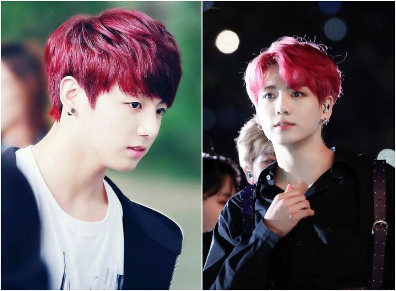 Cận cảnh mái tóc đỏ thần thánh của bts jungkook - 2